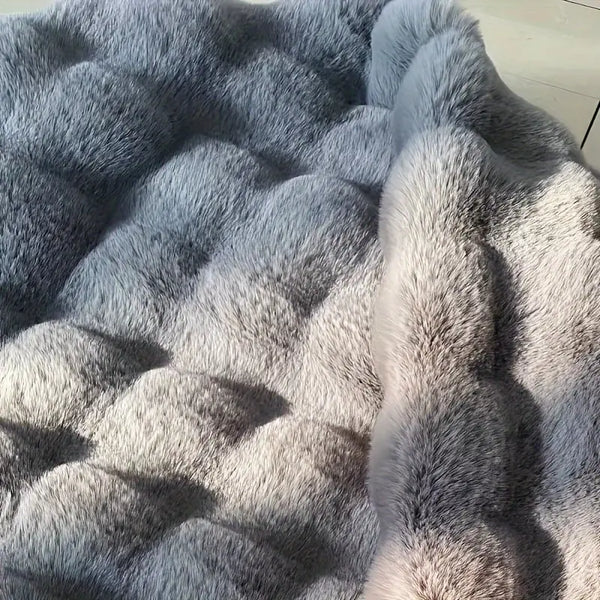 Soft Rabbit Faux Fur Round Rug Plush Luxurious Home Decor