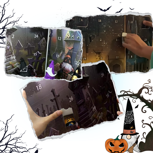 Gnome Halloween Countdown Calendar With Interactive 31 Day Puzzle Decor