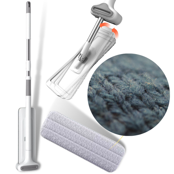 Effortless 360 Degree Rotating Mop With Durable Microfiber Pad