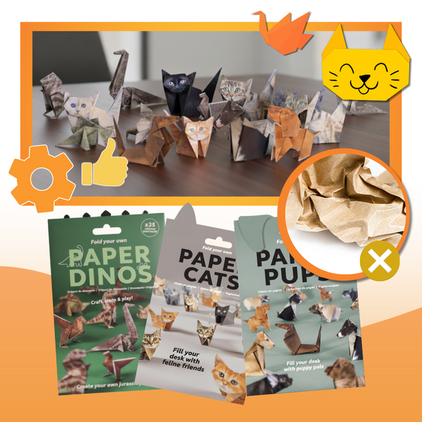 3D Pet Origami Kit for Easy Relaxing Paper Pet Sculptures