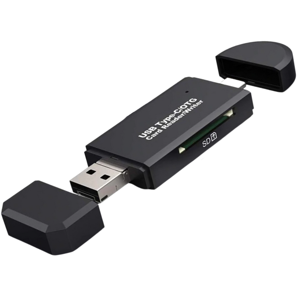 Three In One USB Memory Card Reader For Ultra Fast File Transfer