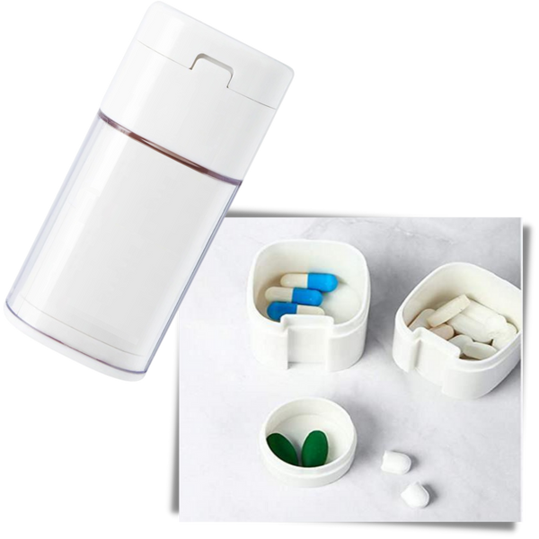 Pill Grinder And Cutter With Storage Cup For Easy Dosing