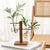 Modern Glass Vase With Wooden Stand For Tabletop Flower Arrangements