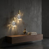 Crystal Pendant Light With Adjustable Cord And Polished Copper