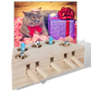 Wooden Interactive Cat Toy With Five Holes For Mental Stimulation