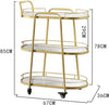 Modern Marble Bar Cart With Sturdy Metal Frame For Elegant Home Serving