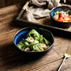 Elegant Deep Blue Glazed Ceramic Dining Bowl For Modern Tabletop