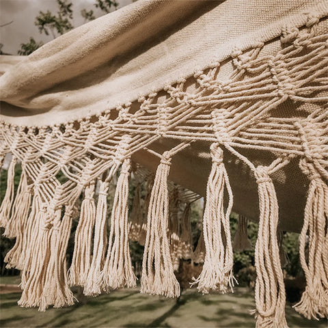 Handcrafted Cotton Macrame Hammock With Loop End For Easy Hanging