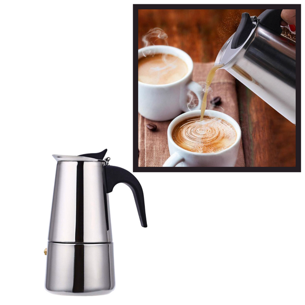 Stainless Steel Italian Coffee Maker 200ml Quick Rich Brew