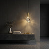 Crystal Pendant Light With Adjustable Cord And Polished Copper