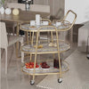 Elegant Marble Top Bar Cart With Sturdy Metal Frame Rack