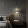 Crystal Pendant Light With Adjustable Cord And Polished Copper