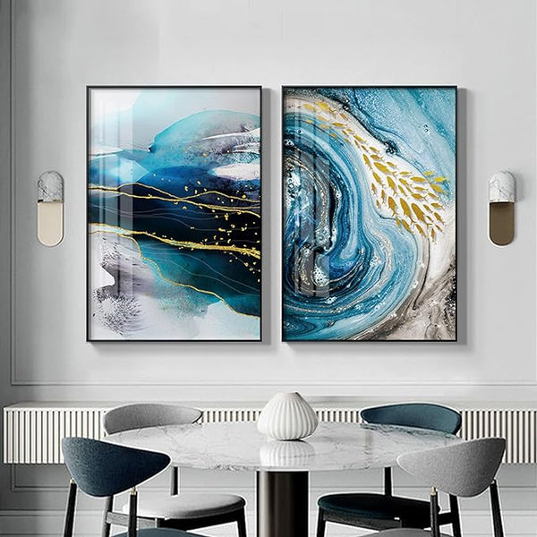 Blue Agate Canvas Wall Art Premium Abstract Home Decor