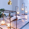 Luxury Hanging Diamond Geometric Metal Candle Holder Decor