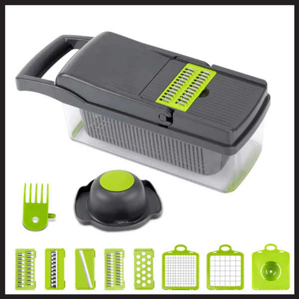Eight In One Mandoline Slicer With Seven Sharp Blades For Precise Prep