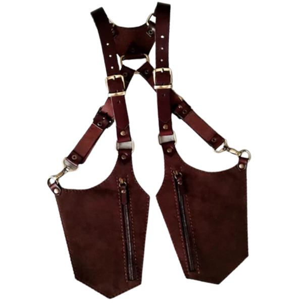 Medieval Leather Bag With Secure Anti Theft Design For Costumes