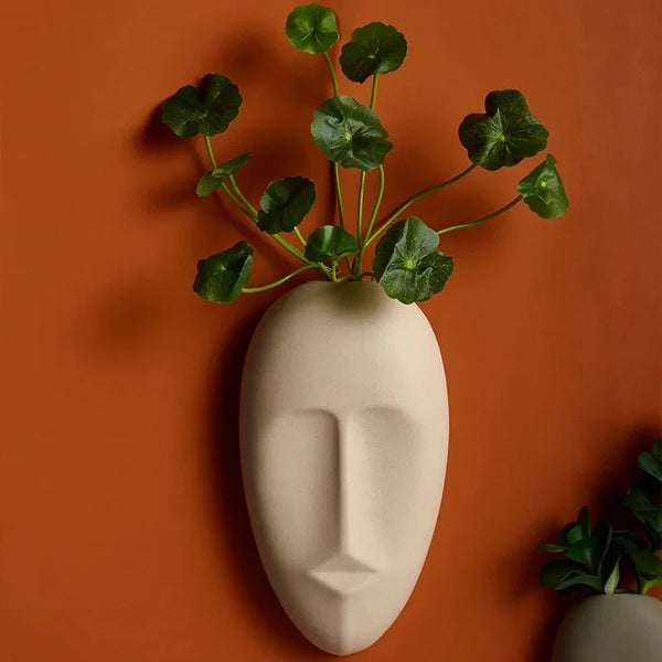 About a Face Ceramic Wall Accent &Vase