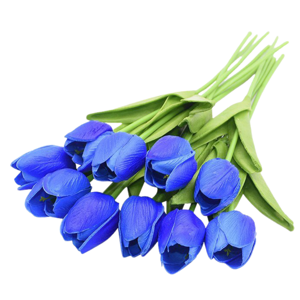 Long Stem Artificial Tulips, 10 Piece Pack, Realistic Home Decor