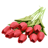 Long Stem Artificial Tulips, 10 Piece Pack, Realistic Home Decor