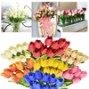 Long Stem Artificial Tulips, 10 Piece Pack, Realistic Home Decor
