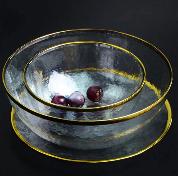 Aurora Gold Edge Glass Plate & Bowl