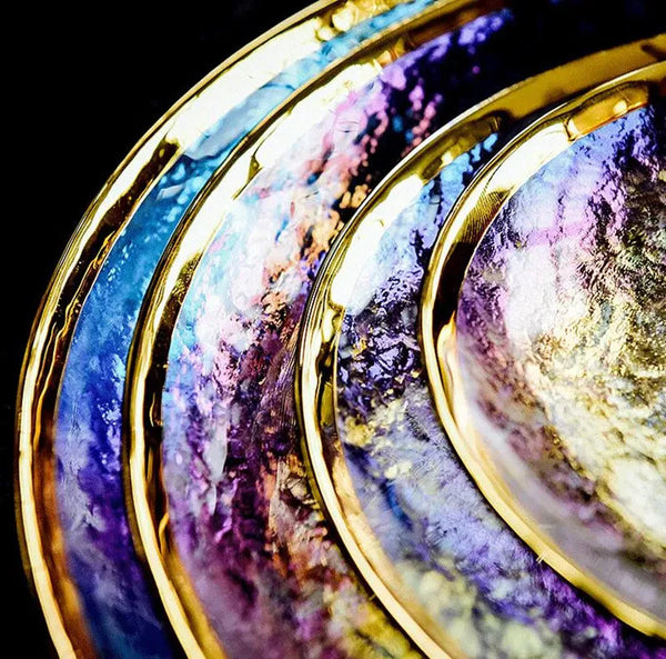 Aurora Gold Edge Glass Plate & Bowl