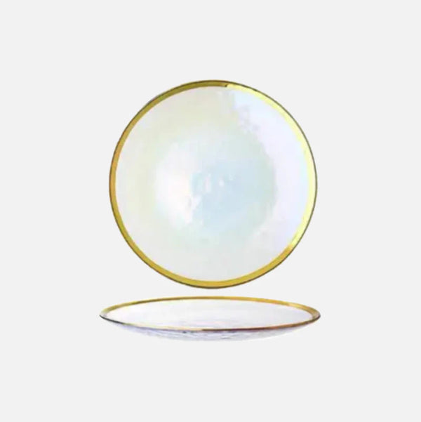 Aurora Gold Edge Glass Plate & Bowl