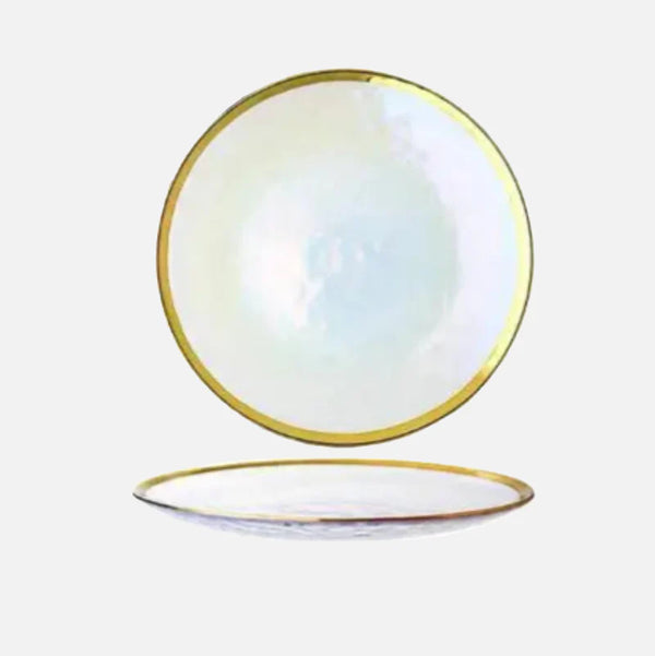 Aurora Gold Edge Glass Plate & Bowl