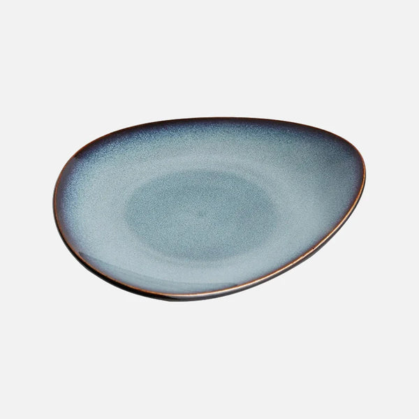 Aurora Triangular Glazed Ceramic Dinner Plate