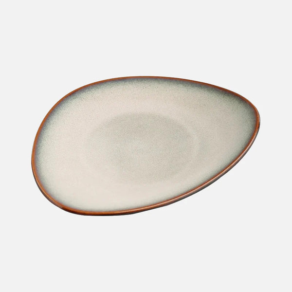 Aurora Triangular Glazed Ceramic Dinner Plate