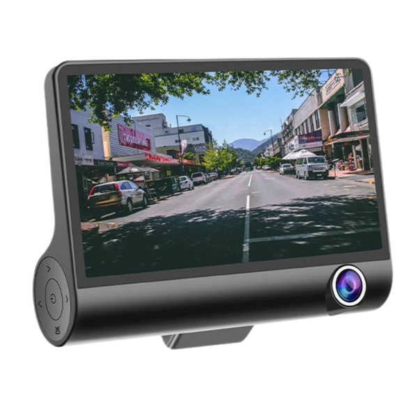 Three Lens Car Dash Cam With Front Interior Rear View 1080P HD