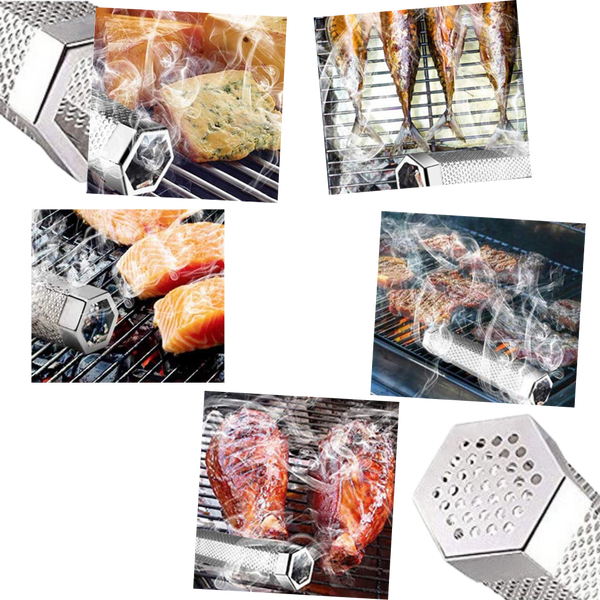 Hexagonal Barbecue Smoke Generator Delivers Rich Smoky Flavor For Grills