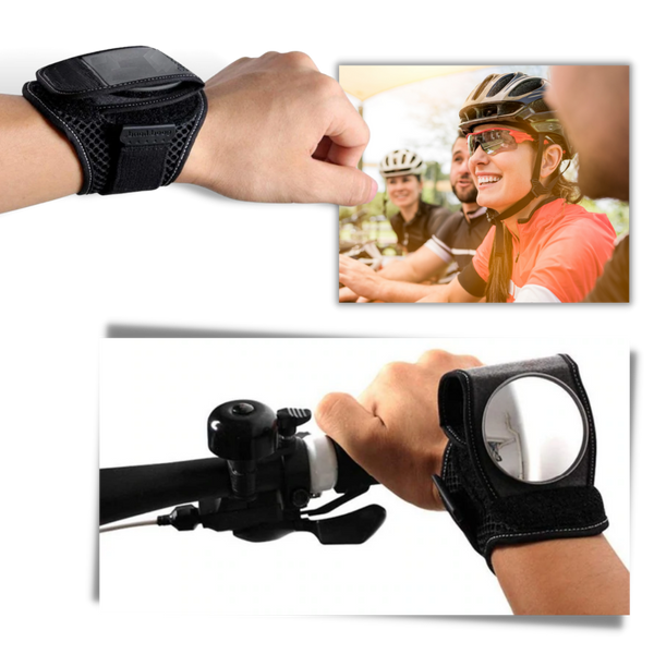 Wrist Rearview Mirror for Bicycle with Wide Angle View for Safer Rides