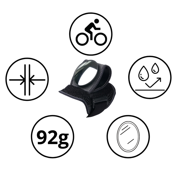 Wrist Rearview Mirror for Bicycle with Wide Angle View for Safer Rides