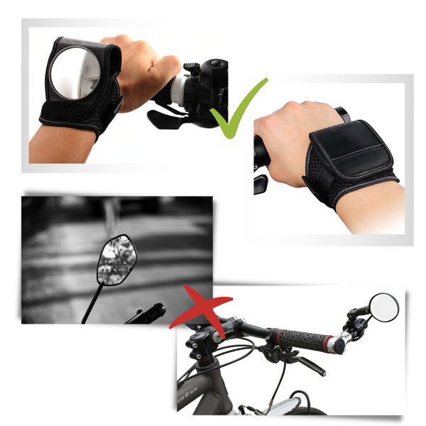 Wrist Rearview Mirror for Bicycle with Wide Angle View for Safer Rides