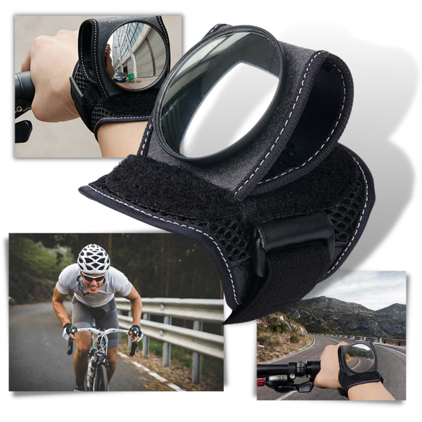 Wrist Rearview Mirror for Bicycle with Wide Angle View for Safer Rides