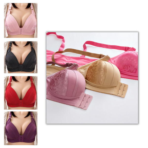 Wireless Push Up Bra With Front Clasp For Posture And Comfort