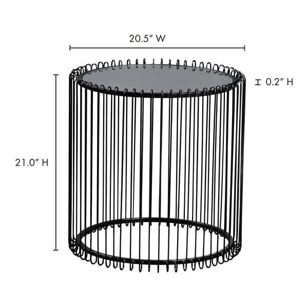 Basket Mirror & Metal Coffee Table