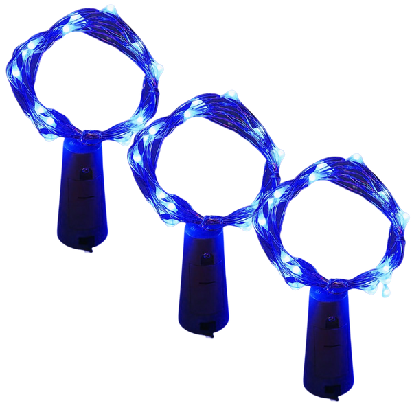 Wine Bottle LED Cork Lights Pack of Three for Ambient Decor