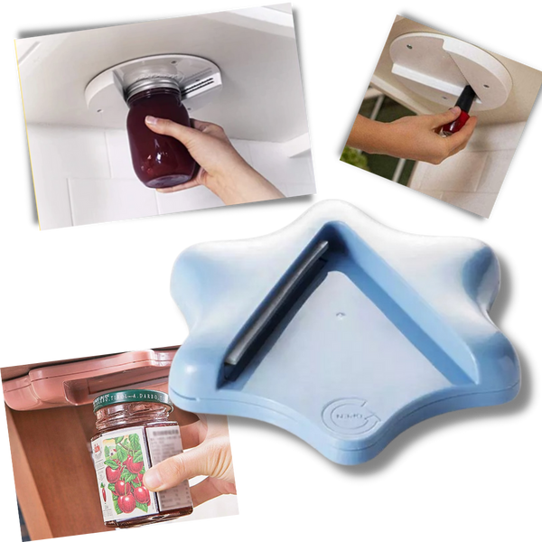 Under Cabinet Jar Opener With V Grip For Effortless Lid Opening