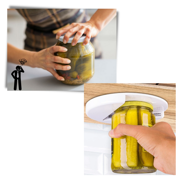 Under Cabinet Jar Opener With V Grip For Effortless Lid Opening