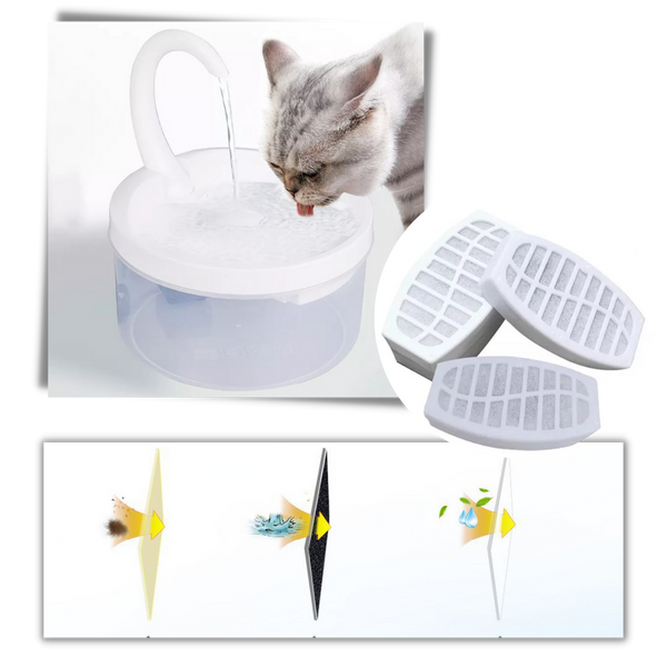 Cat Water Fountain With LED Light And Purification System