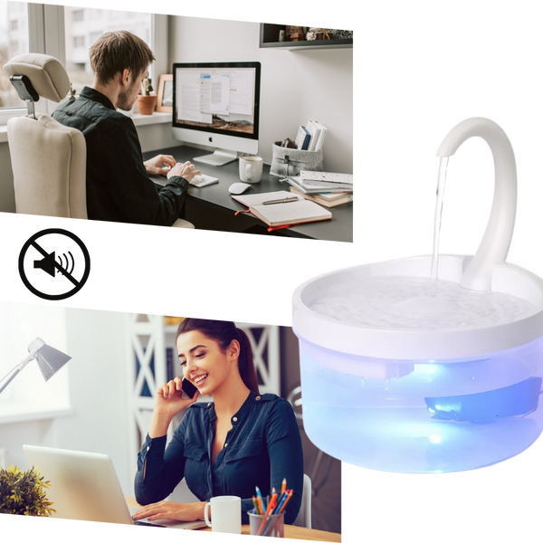 Cat Water Fountain With LED Light And Purification System