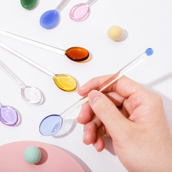 Candy Cane Glass Stirrer Set