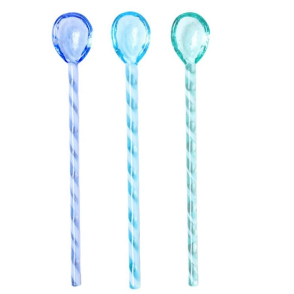 Candy Cane Glass Stirrer Set