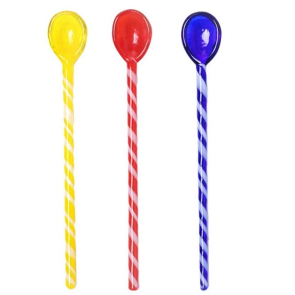 Candy Cane Glass Stirrer Set