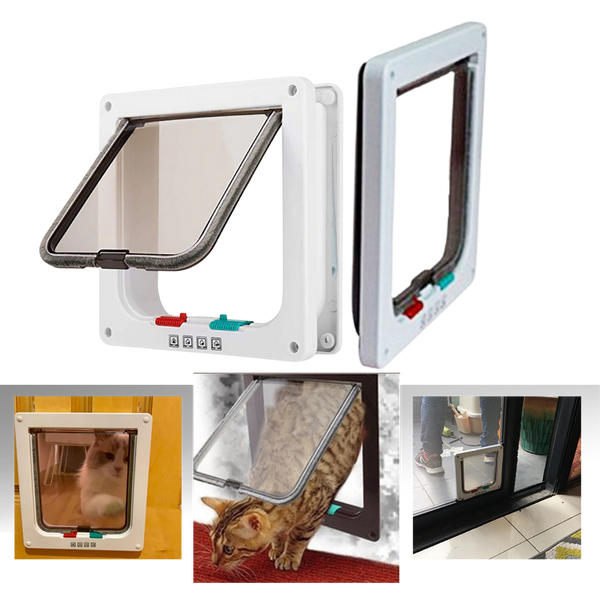 Four Way Pet Door With Waterproof Seal For Quiet Safe Access