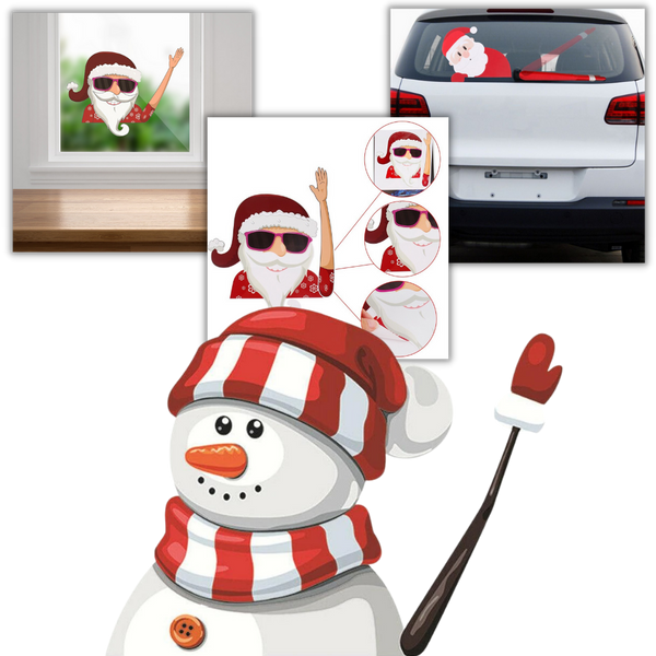 Santa Windscreen Wiper Sticker for Christmas Decor Waterproof Easy Apply