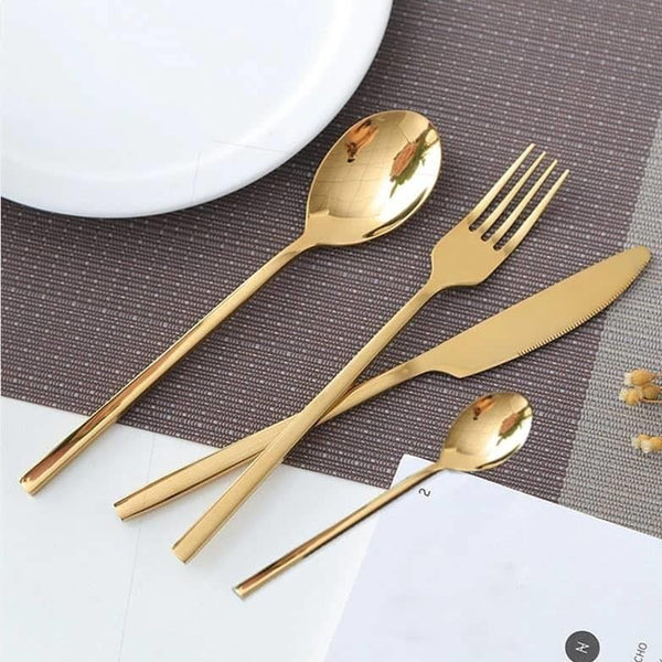 Classic Cut Gold and Silver Cutlery Set