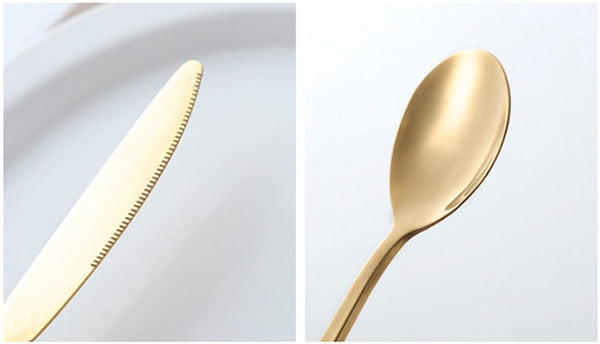 Classic Cut Gold and Silver Cutlery Set